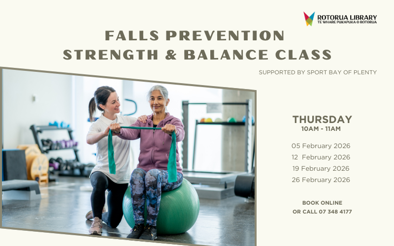 Falls Prevention Strength & Balance class - Rotorua Library, Te Aka Mauri